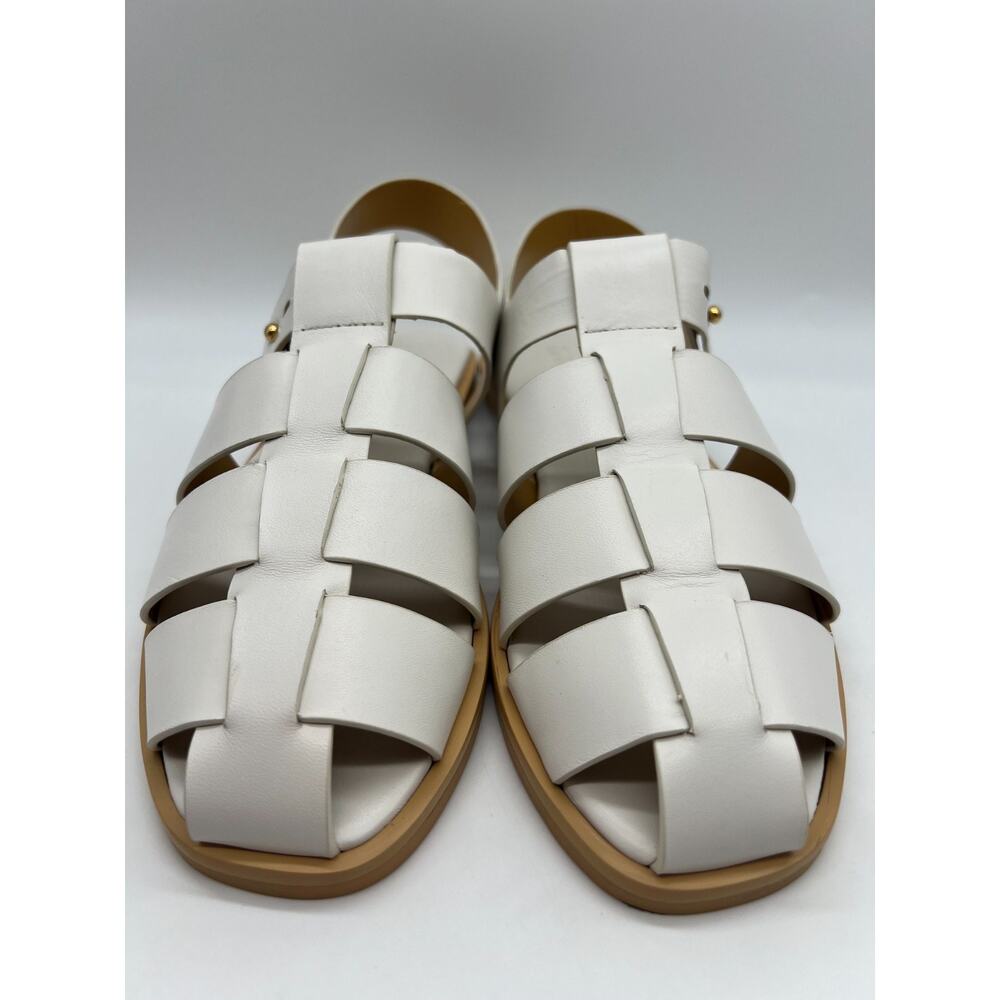 Mercedes Castillo Kailey Caged Fisherman White Leather Sandals Women's Size 9 - Picture 10 of 16